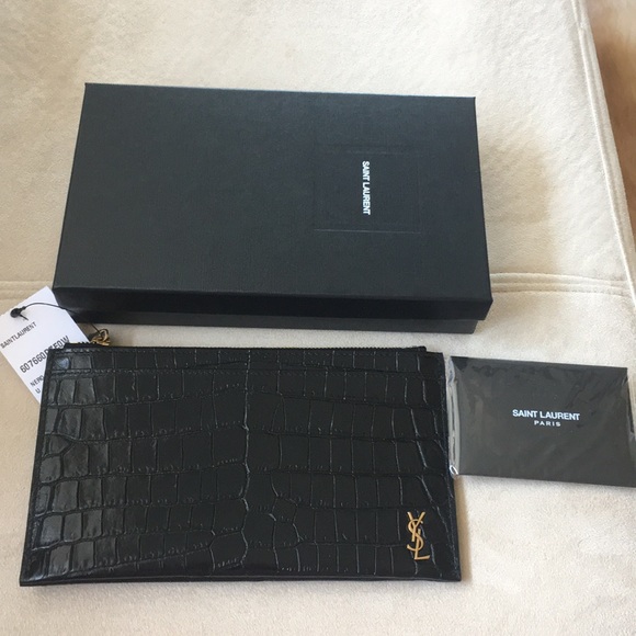 Saint Laurent Handbags - Saint Laurent Croc Print Pouch